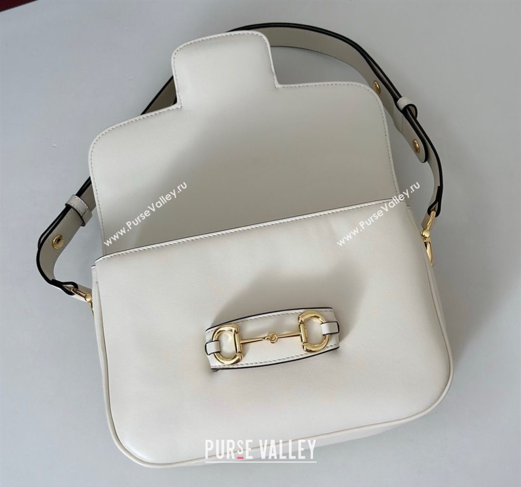 Gucci Horsebit 1955 Aura small shoulder bag in Leather White 2025 847063 (DLH-251124079)