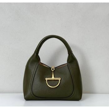 Gucci Softbit Leather Medium Shoulder Bag with Oversized Half Horsebit Khaki 2025 837467 (DLH-251124118)