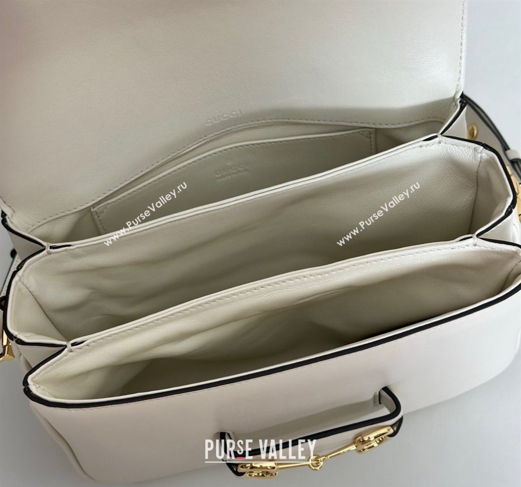 Gucci Horsebit 1955 Aura small shoulder bag in Leather White 2025 847063 (DLH-251124079)