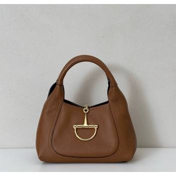Gucci Softbit Leather Medium Shoulder Bag with Oversized Half Horsebit Brown 2025 837467 (DLH-251124119)