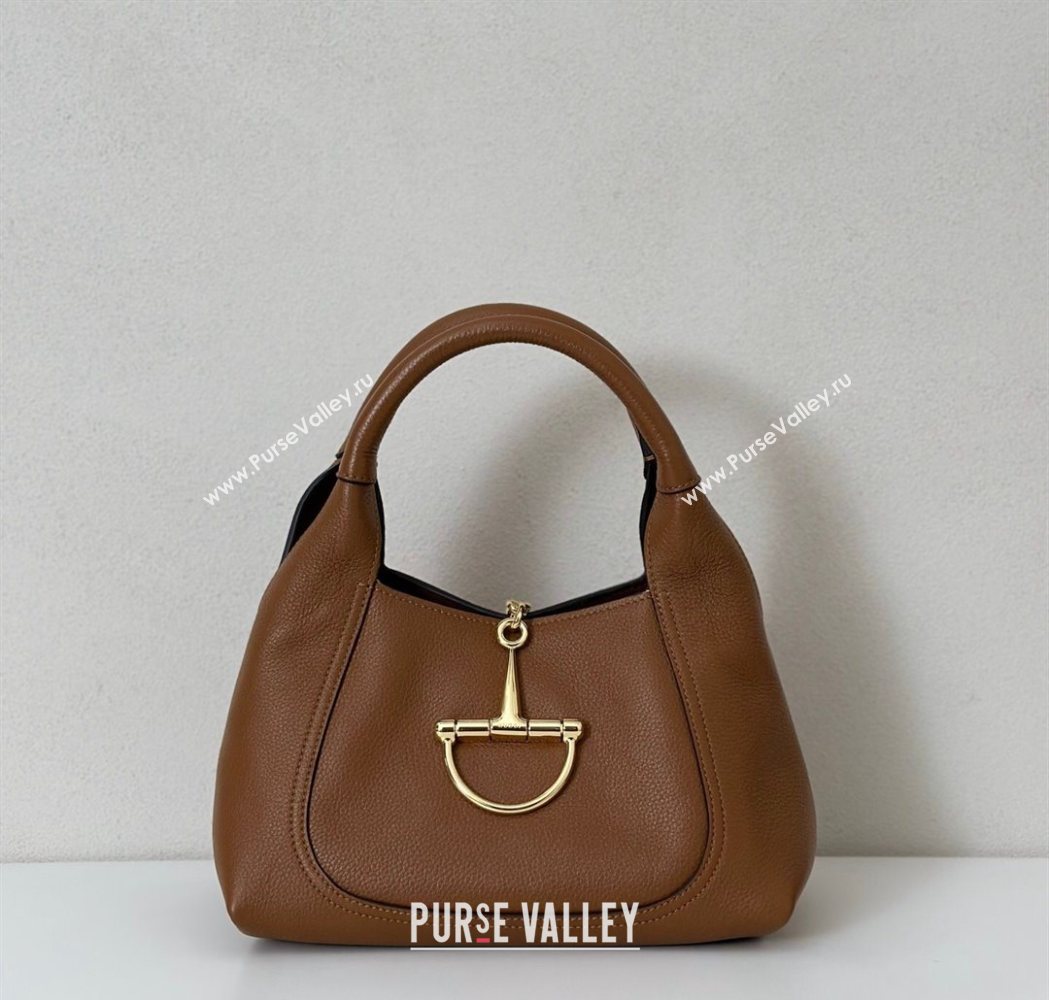 Gucci Softbit Leather Medium Shoulder Bag with Oversized Half Horsebit Brown 2025 837467 (DLH-251124119)