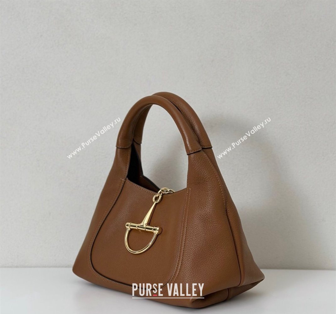 Gucci Softbit Leather Medium Shoulder Bag with Oversized Half Horsebit Brown 2025 837467 (DLH-251124119)