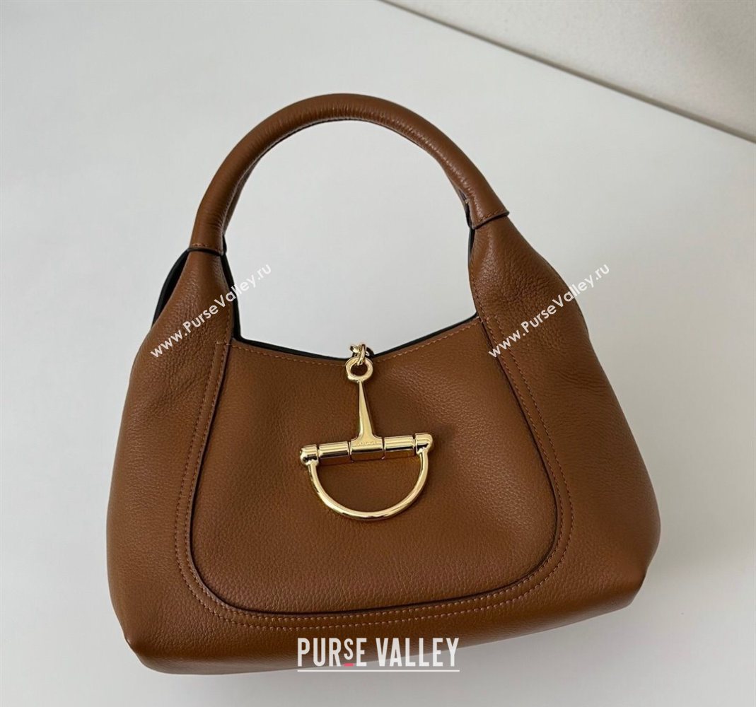 Gucci Softbit Leather Medium Shoulder Bag with Oversized Half Horsebit Brown 2025 837467 (DLH-251124119)
