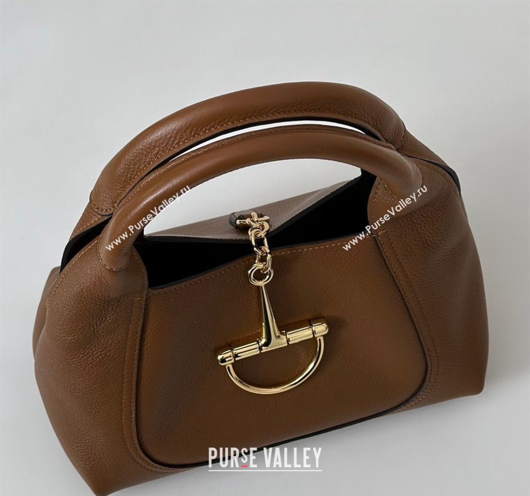 Gucci Softbit Leather Medium Shoulder Bag with Oversized Half Horsebit Brown 2025 837467 (DLH-251124119)