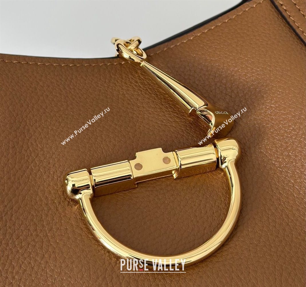 Gucci Softbit Leather Medium Shoulder Bag with Oversized Half Horsebit Brown 2025 837467 (DLH-251124119)