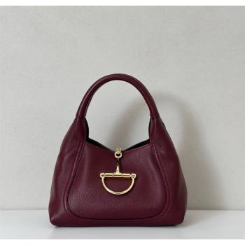 Gucci Softbit Leather Medium Shoulder Bag with Oversized Half Horsebit Ancora Red 2025 837467 (DLH-251124120)