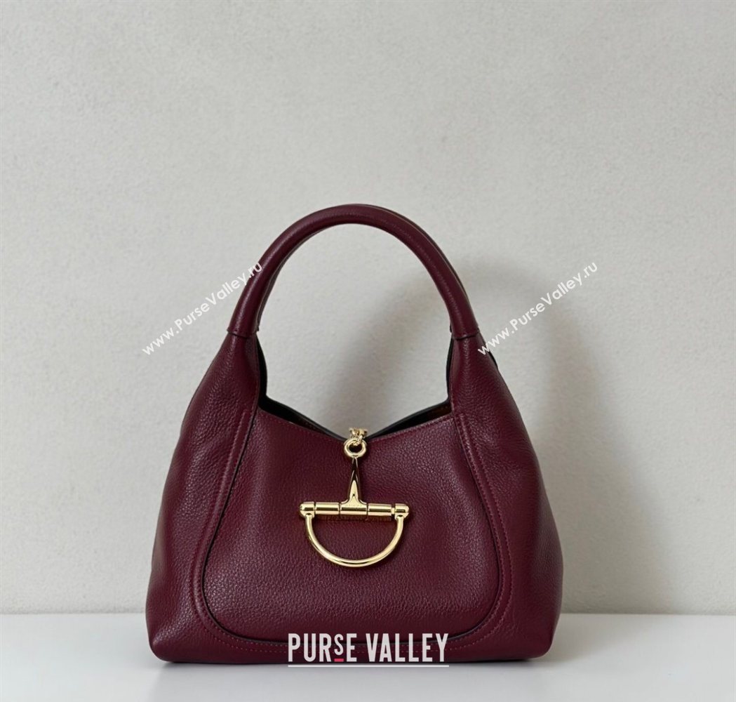 Gucci Softbit Leather Medium Shoulder Bag with Oversized Half Horsebit Ancora Red 2025 837467 (DLH-251124120)