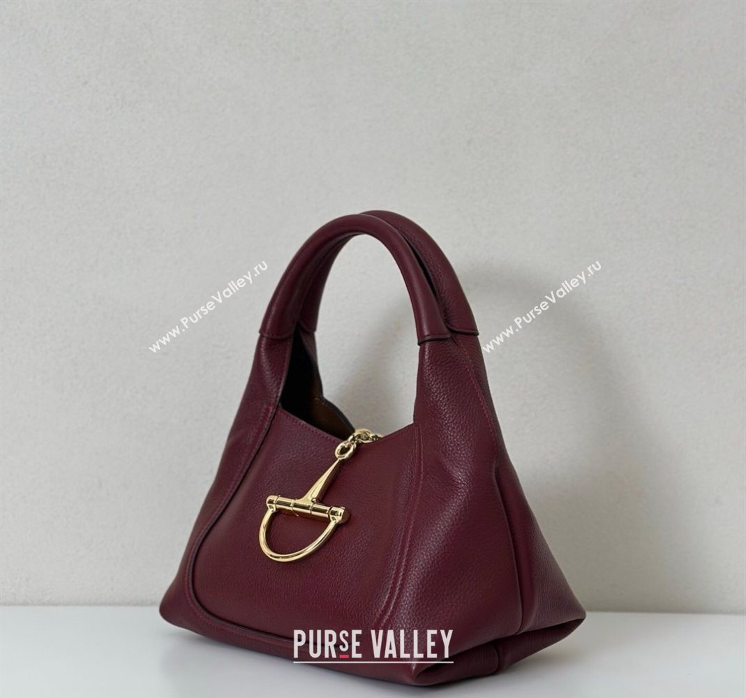 Gucci Softbit Leather Medium Shoulder Bag with Oversized Half Horsebit Ancora Red 2025 837467 (DLH-251124120)