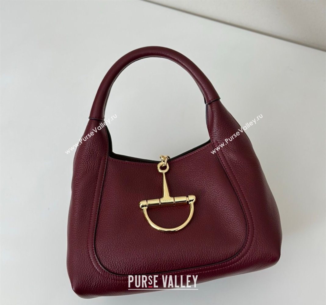 Gucci Softbit Leather Medium Shoulder Bag with Oversized Half Horsebit Ancora Red 2025 837467 (DLH-251124120)