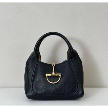 Gucci Softbit Leather Medium Shoulder Bag with Oversized Half Horsebit Black 2025 837467 (DLH-251124121)