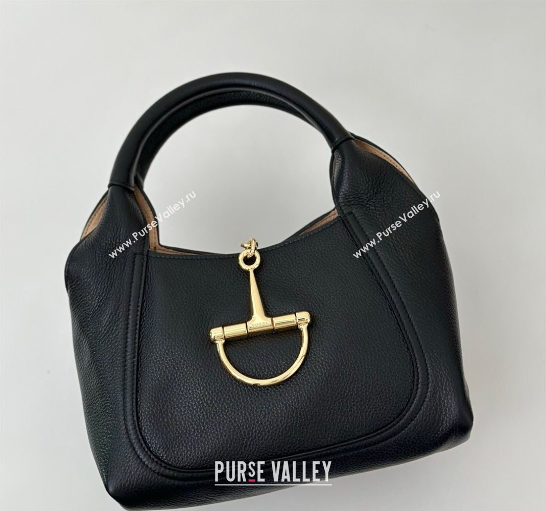 Gucci Softbit Leather Medium Shoulder Bag with Oversized Half Horsebit Black 2025 837467 (DLH-251124121)