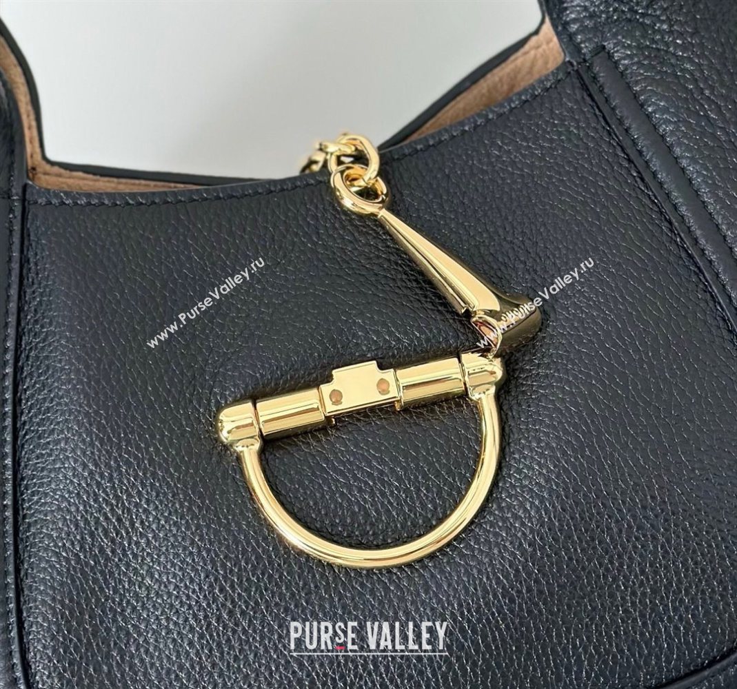 Gucci Softbit Leather Medium Shoulder Bag with Oversized Half Horsebit Black 2025 837467 (DLH-251124121)