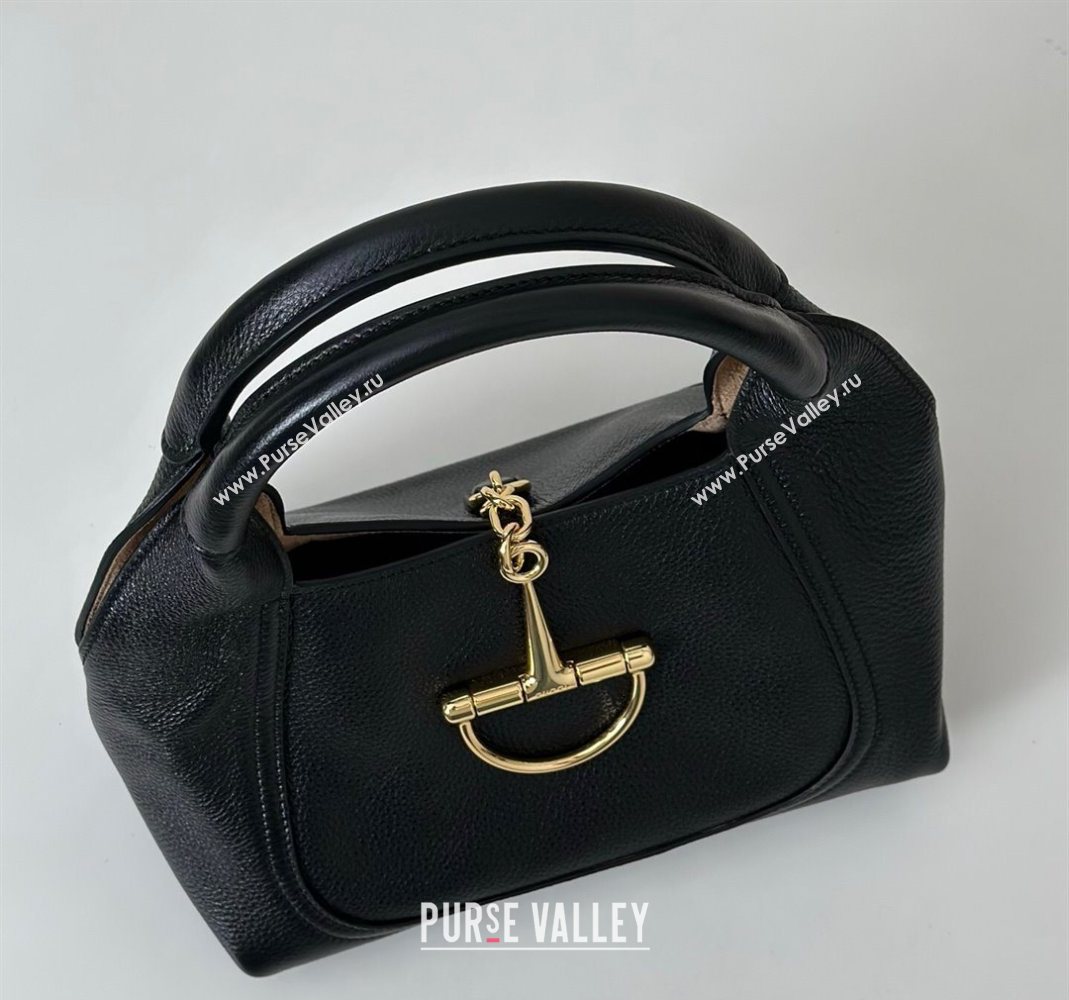 Gucci Softbit Leather Medium Shoulder Bag with Oversized Half Horsebit Black 2025 837467 (DLH-251124121)