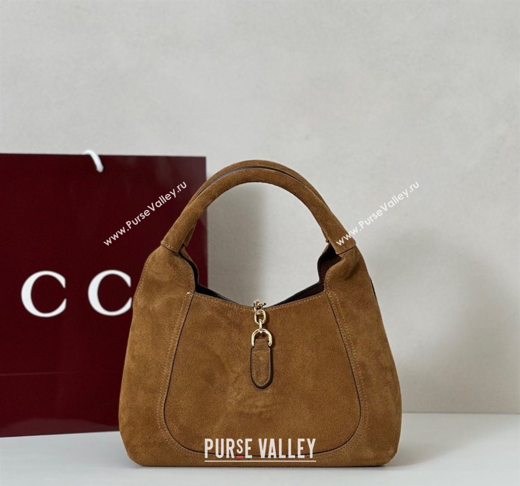 Gucci Softbit Suede Medium Shoulder Bag with Oversized Half Horsebit Brown 2025 837467 (DLH-251124122)