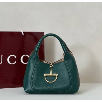 Gucci Softbit Leather Medium Shoulder Bag with Oversized Half Horsebit Dark Green 2025 837467 (DLH-251124123)