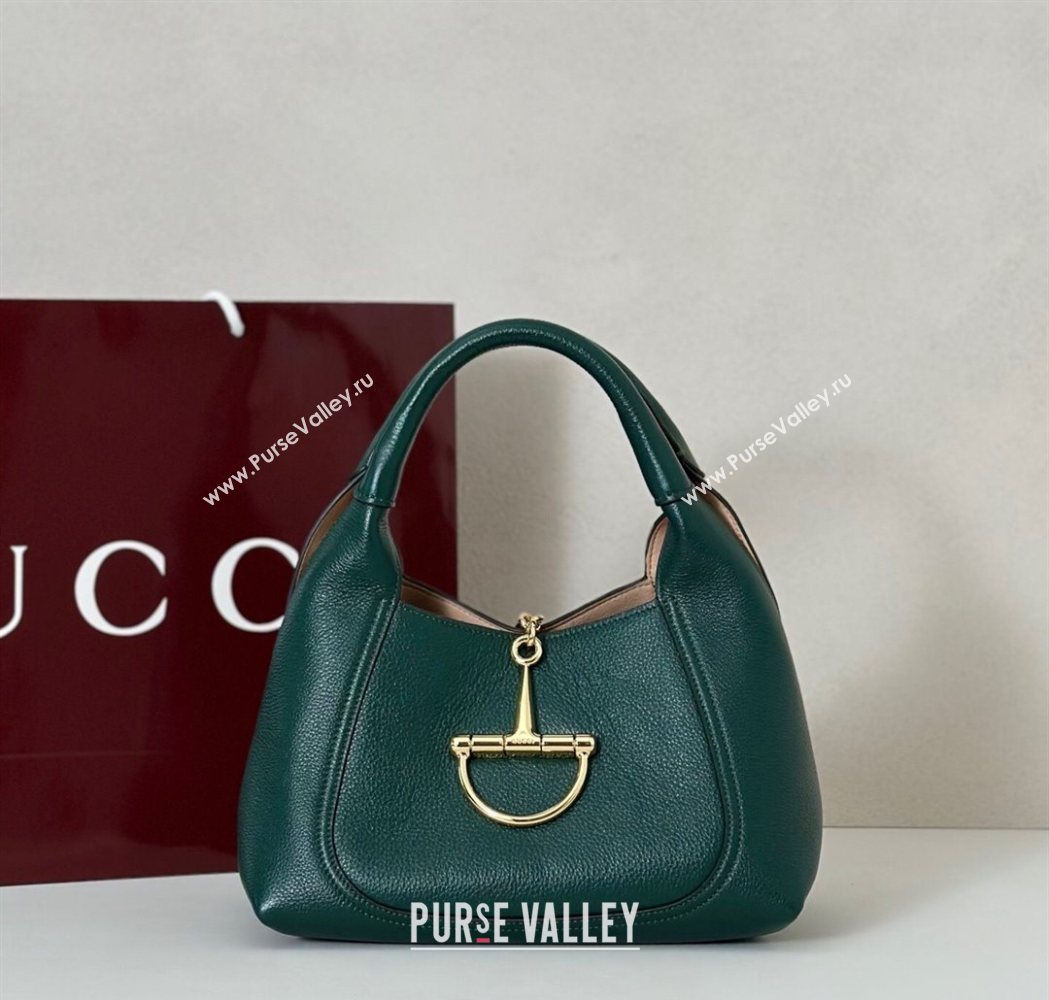 Gucci Softbit Leather Medium Shoulder Bag with Oversized Half Horsebit Dark Green 2025 837467 (DLH-251124123)