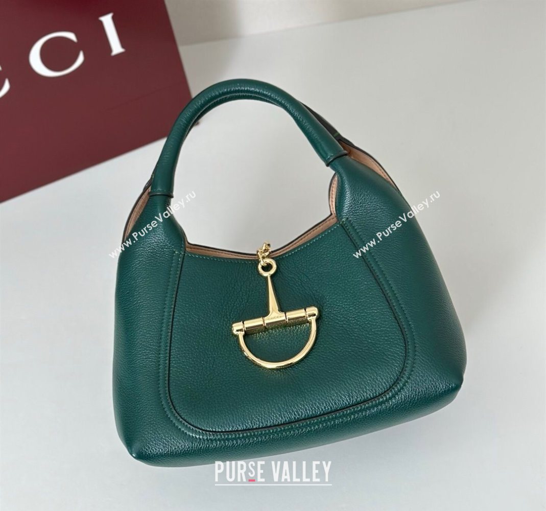 Gucci Softbit Leather Medium Shoulder Bag with Oversized Half Horsebit Dark Green 2025 837467 (DLH-251124123)