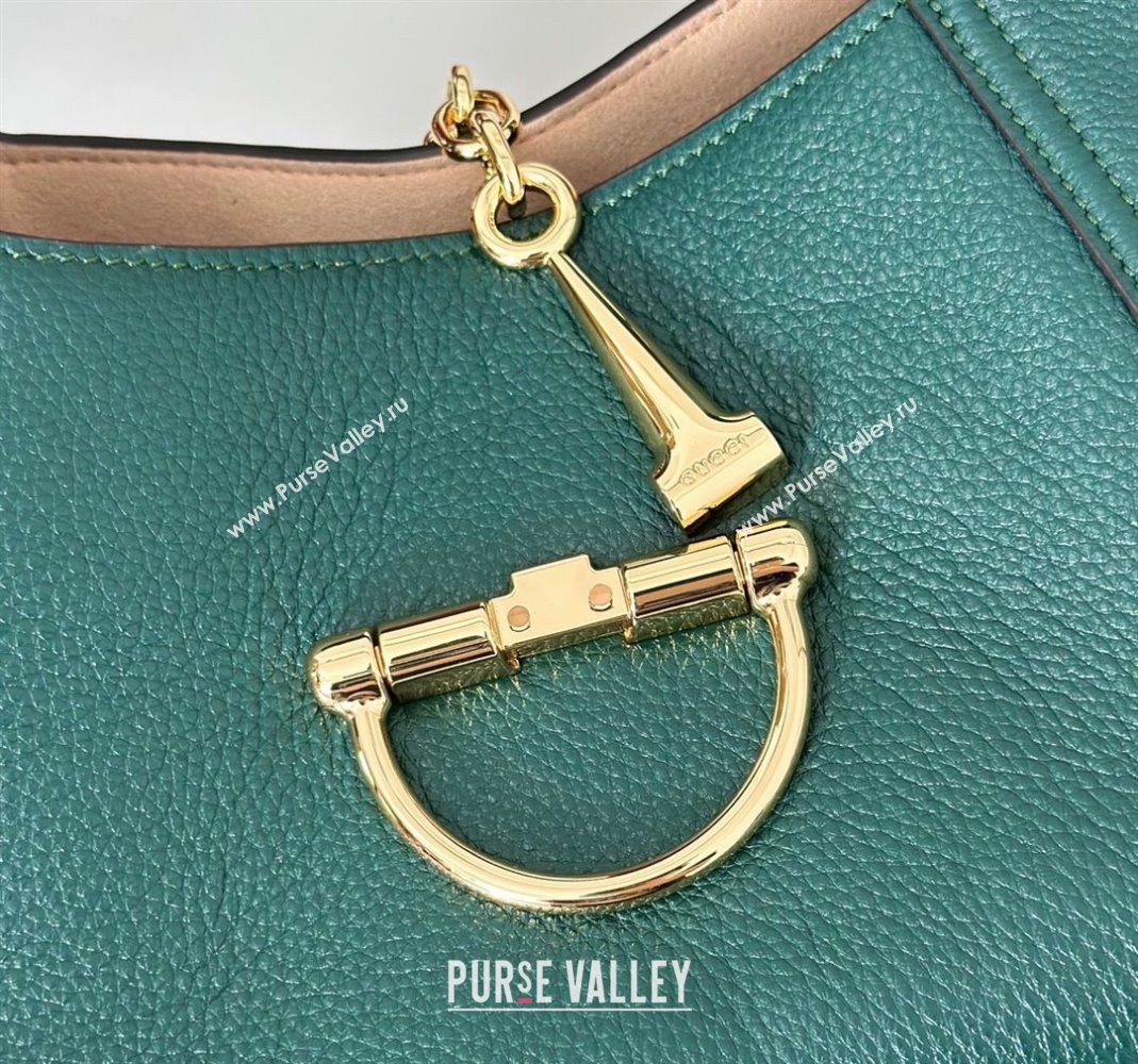 Gucci Softbit Leather Medium Shoulder Bag with Oversized Half Horsebit Dark Green 2025 837467 (DLH-251124123)