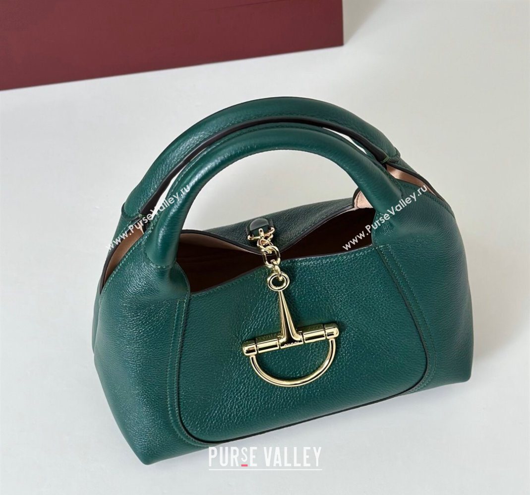 Gucci Softbit Leather Medium Shoulder Bag with Oversized Half Horsebit Dark Green 2025 837467 (DLH-251124123)