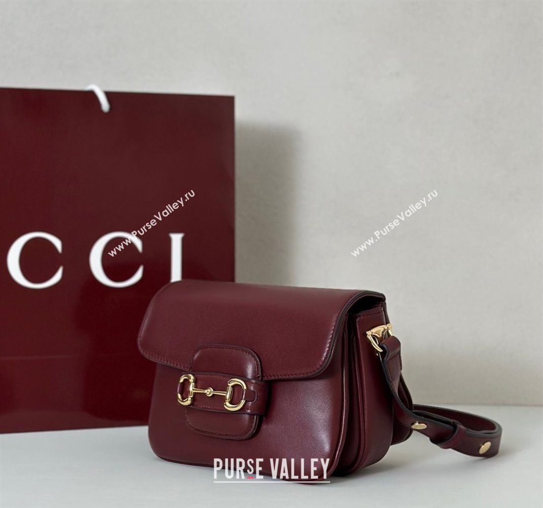 Gucci Horsebit 1955 Aura mini shoulder bag in Leather Ancora Red 2025 847064 (DLH-251124124)