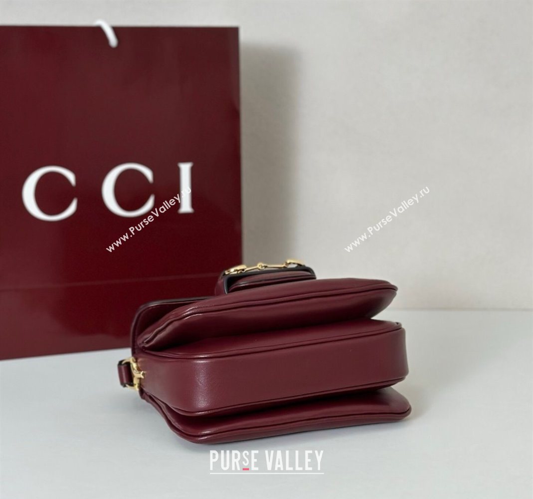 Gucci Horsebit 1955 Aura mini shoulder bag in Leather Ancora Red 2025 847064 (DLH-251124124)