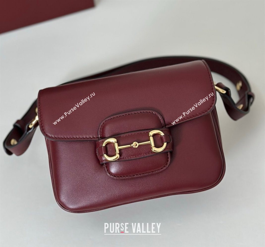 Gucci Horsebit 1955 Aura mini shoulder bag in Leather Ancora Red 2025 847064 (DLH-251124124)