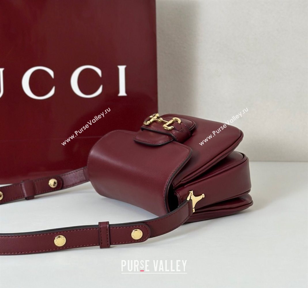 Gucci Horsebit 1955 Aura mini shoulder bag in Leather Ancora Red 2025 847064 (DLH-251124124)