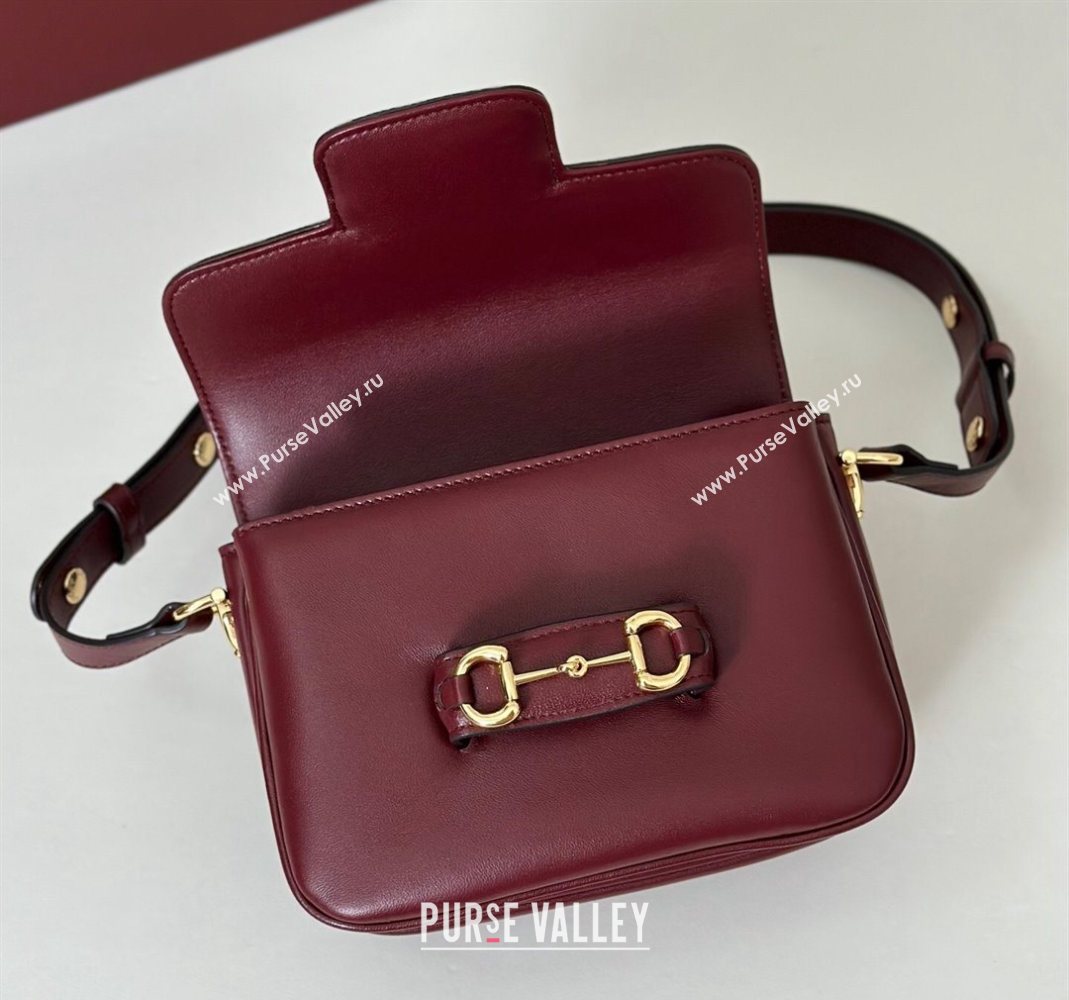 Gucci Horsebit 1955 Aura mini shoulder bag in Leather Ancora Red 2025 847064 (DLH-251124124)