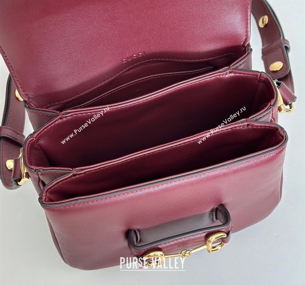 Gucci Horsebit 1955 Aura mini shoulder bag in Leather Ancora Red 2025 847064 (DLH-251124124)