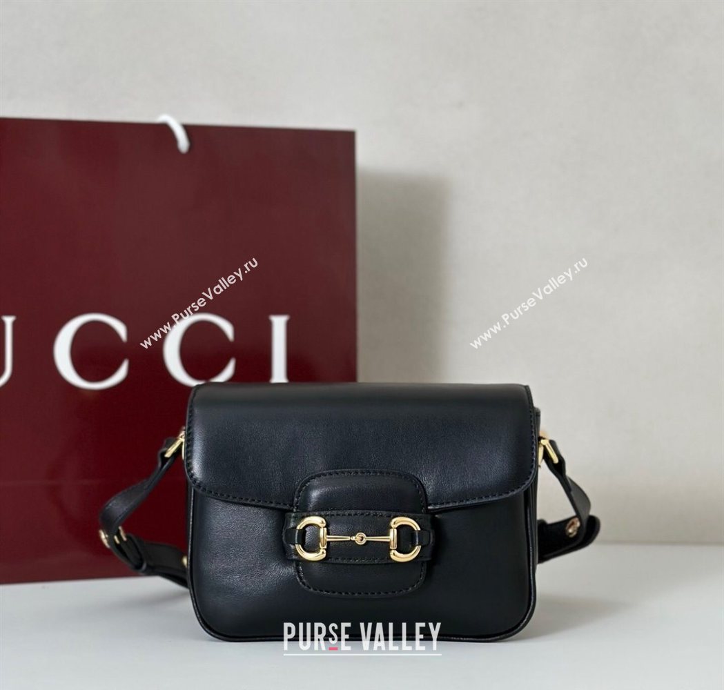 Gucci Horsebit 1955 Aura mini shoulder bag in Leather Black 2025 847064 (DLH-251124125)