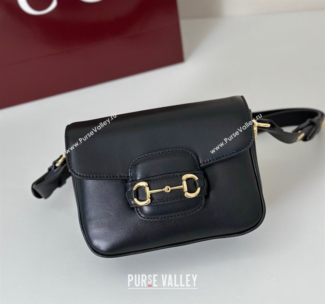 Gucci Horsebit 1955 Aura mini shoulder bag in Leather Black 2025 847064 (DLH-251124125)
