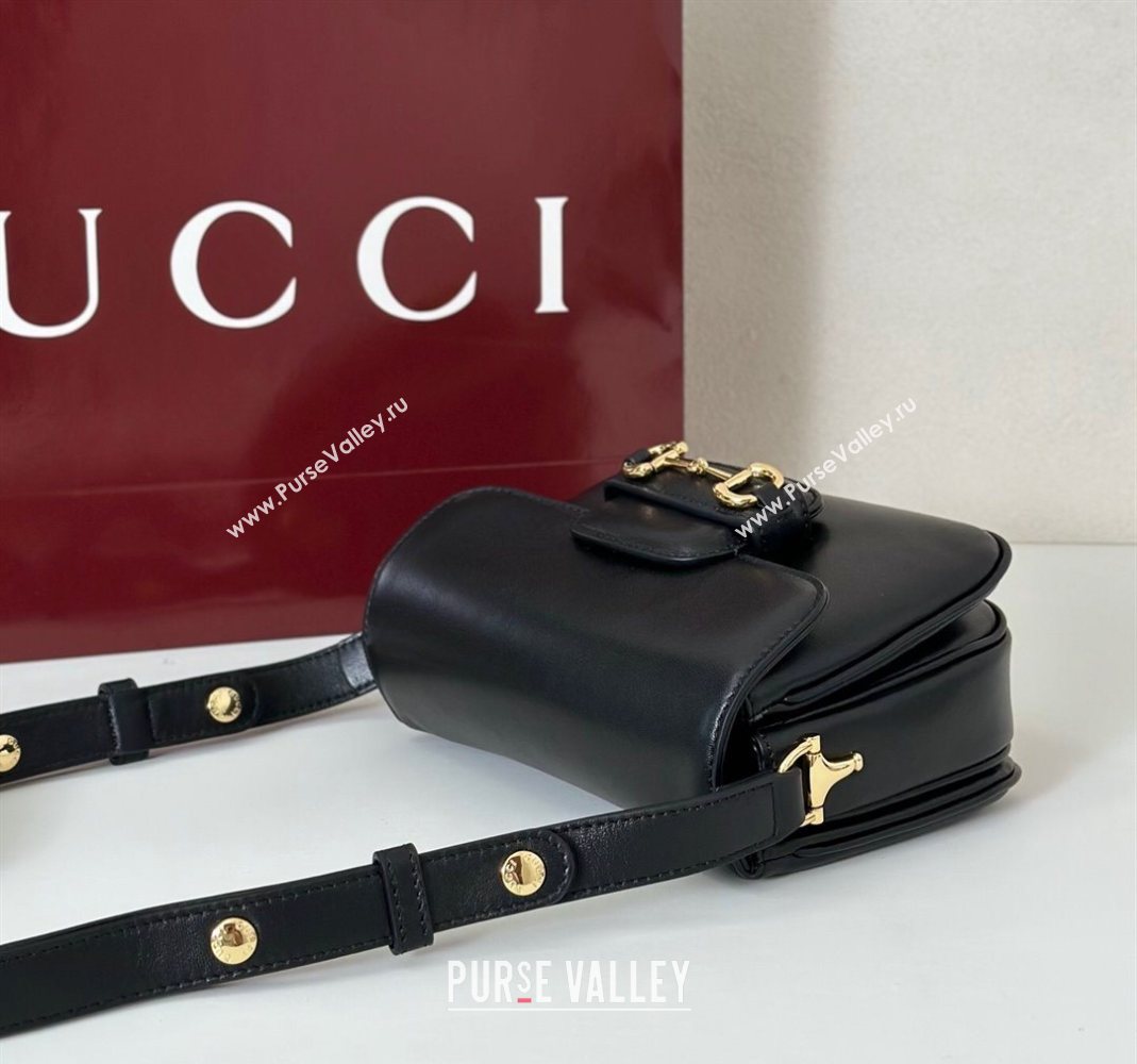 Gucci Horsebit 1955 Aura mini shoulder bag in Leather Black 2025 847064 (DLH-251124125)