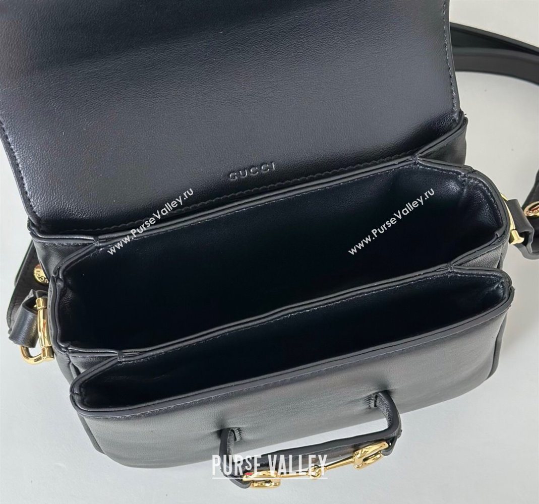 Gucci Horsebit 1955 Aura mini shoulder bag in Leather Black 2025 847064 (DLH-251124125)