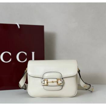 Gucci Horsebit 1955 Aura mini shoulder bag in Leather White 2025 847064 (DLH-251124126)