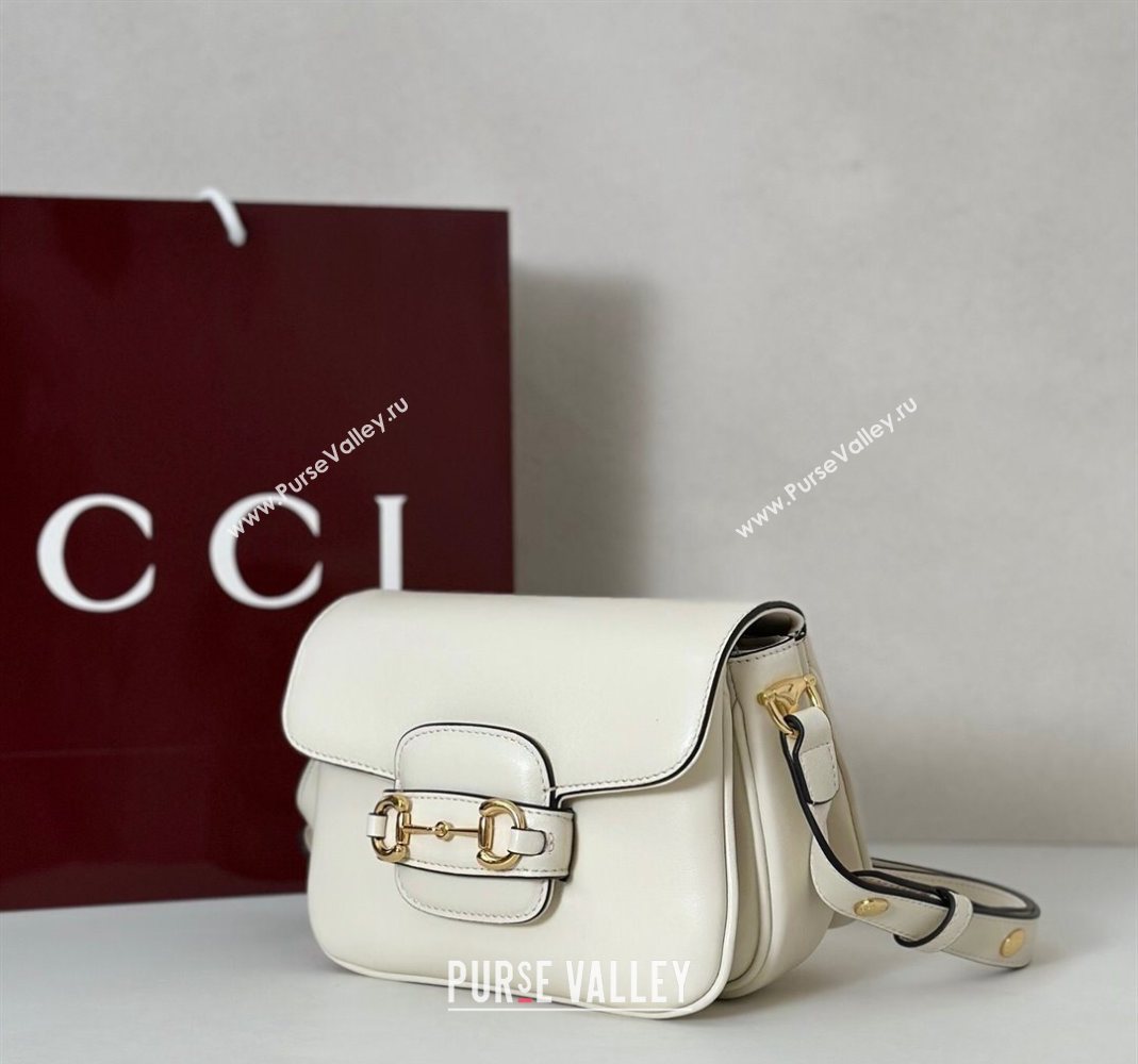 Gucci Horsebit 1955 Aura mini shoulder bag in Leather White 2025 847064 (DLH-251124126)
