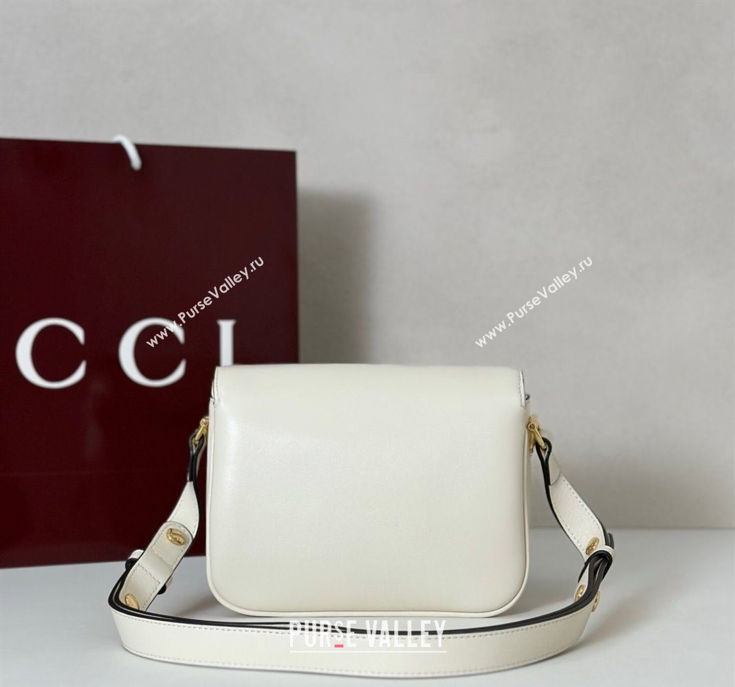 Gucci Horsebit 1955 Aura mini shoulder bag in Leather White 2025 847064 (DLH-251124126)