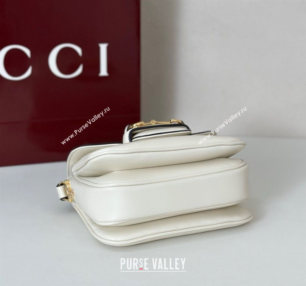 Gucci Horsebit 1955 Aura mini shoulder bag in Leather White 2025 847064 (DLH-251124126)