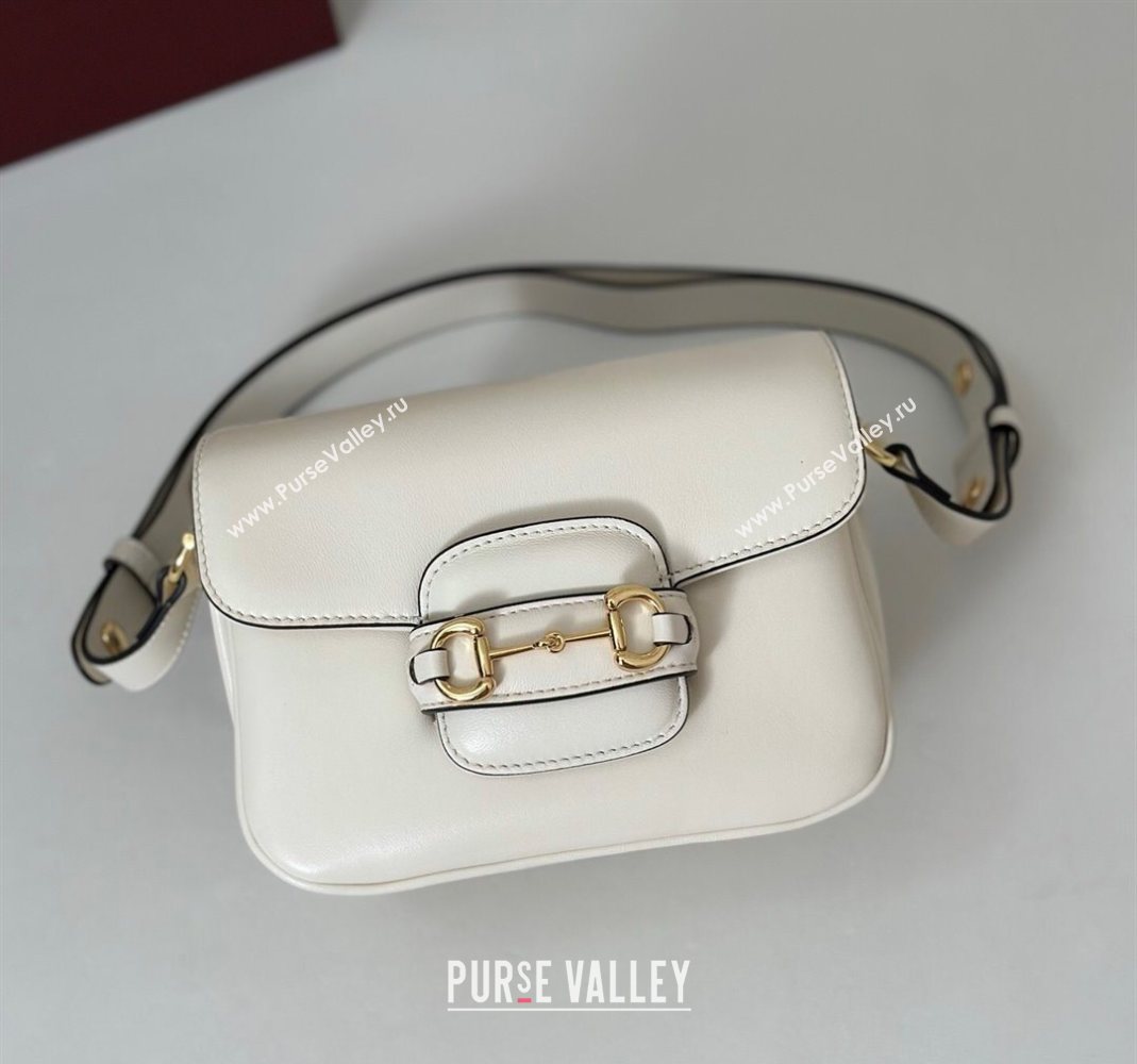 Gucci Horsebit 1955 Aura mini shoulder bag in Leather White 2025 847064 (DLH-251124126)