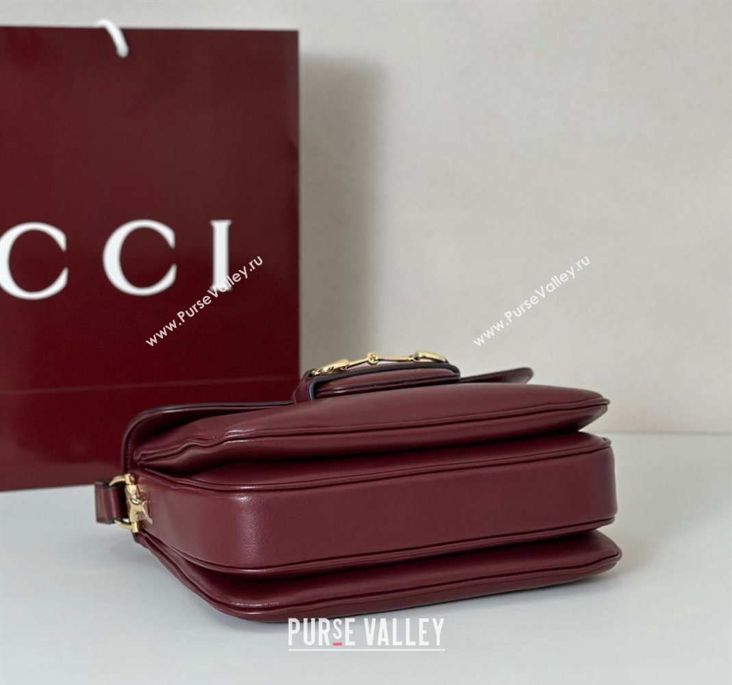 Gucci Horsebit 1955 Aura small shoulder bag in Leather Ancora Red 2025 847063 (DLH-251124081)