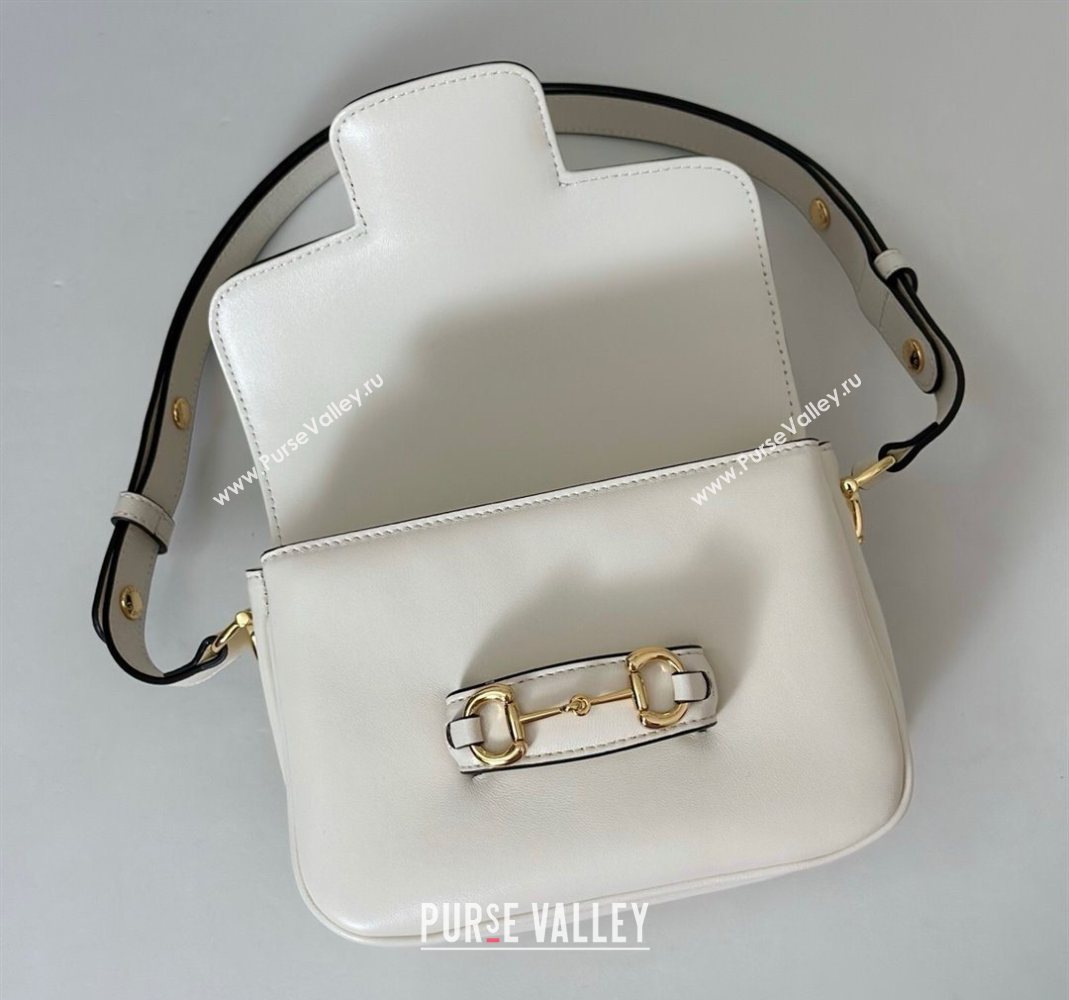 Gucci Horsebit 1955 Aura mini shoulder bag in Leather White 2025 847064 (DLH-251124126)