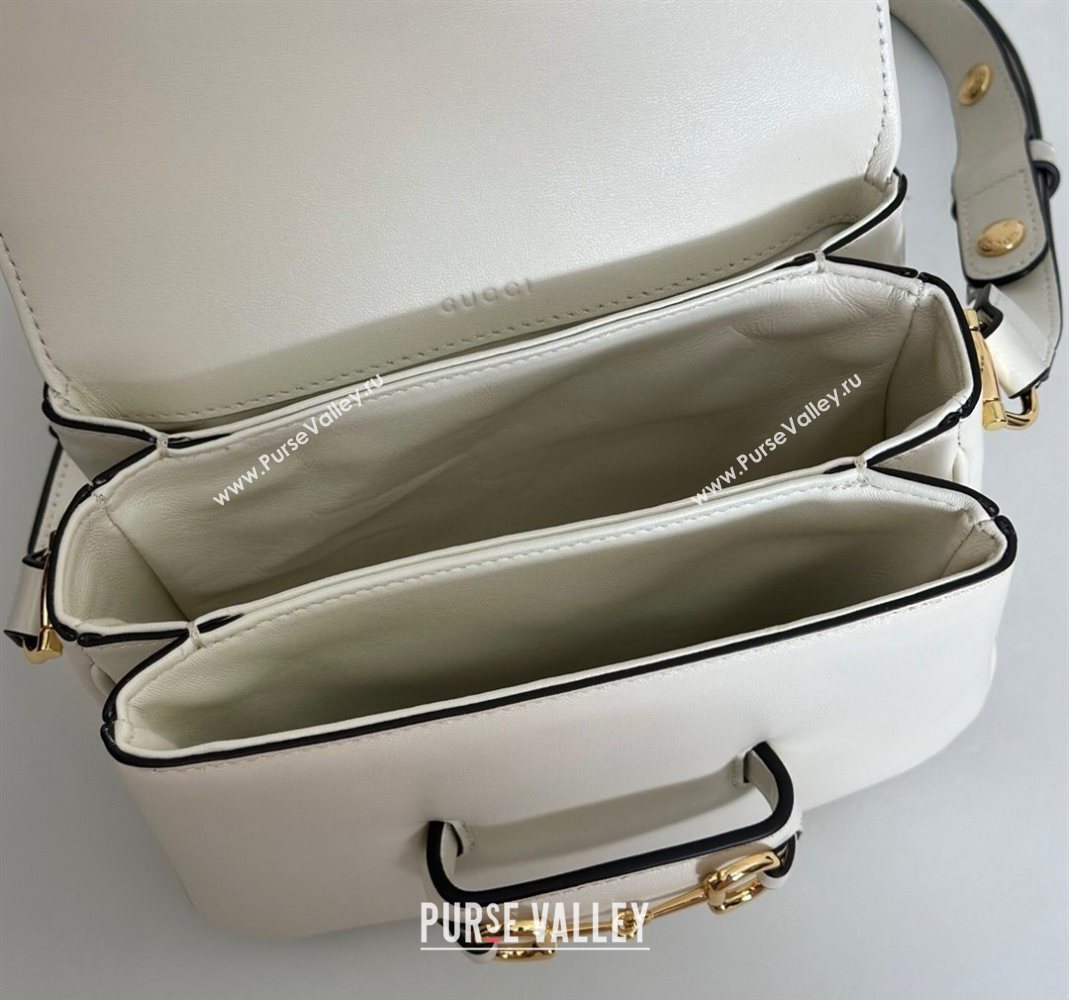 Gucci Horsebit 1955 Aura mini shoulder bag in Leather White 2025 847064 (DLH-251124126)
