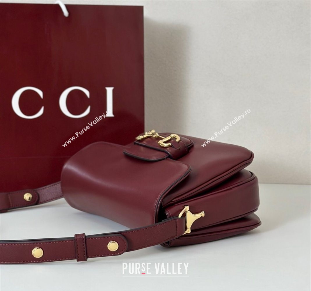 Gucci Horsebit 1955 Aura small shoulder bag in Leather Ancora Red 2025 847063 (DLH-251124081)