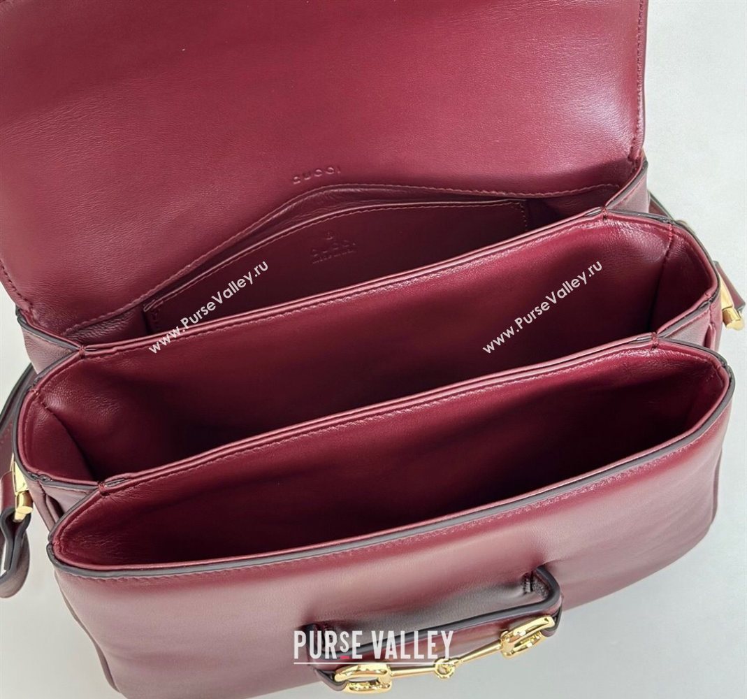 Gucci Horsebit 1955 Aura small shoulder bag in Leather Ancora Red 2025 847063 (DLH-251124081)
