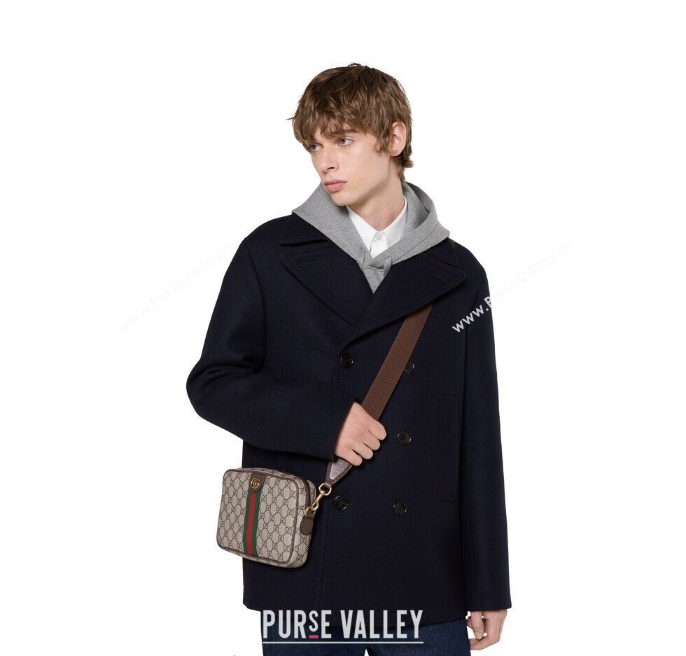 Gucci Mens Ophidia small crossbody bag in gg canvas Beige/Brown 2025 839155 (DLH-251124132)