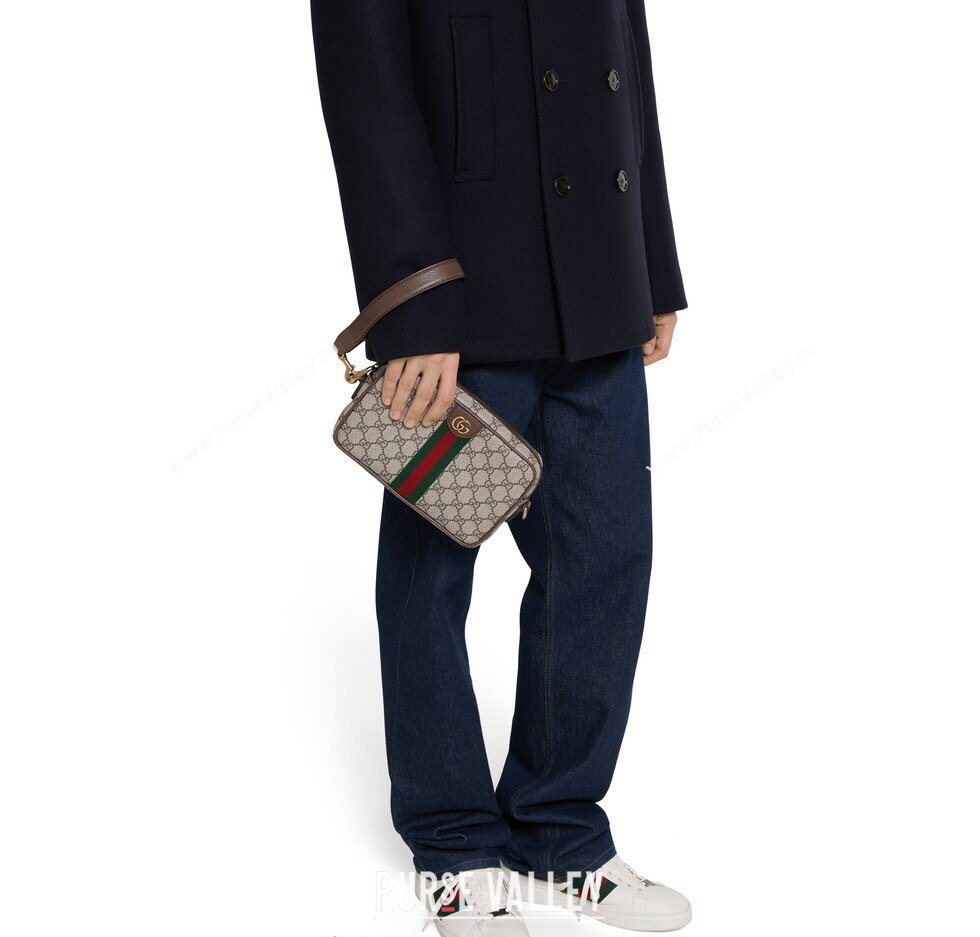 Gucci Mens Ophidia small crossbody bag in gg canvas Beige/Brown 2025 839155 (DLH-251124132)