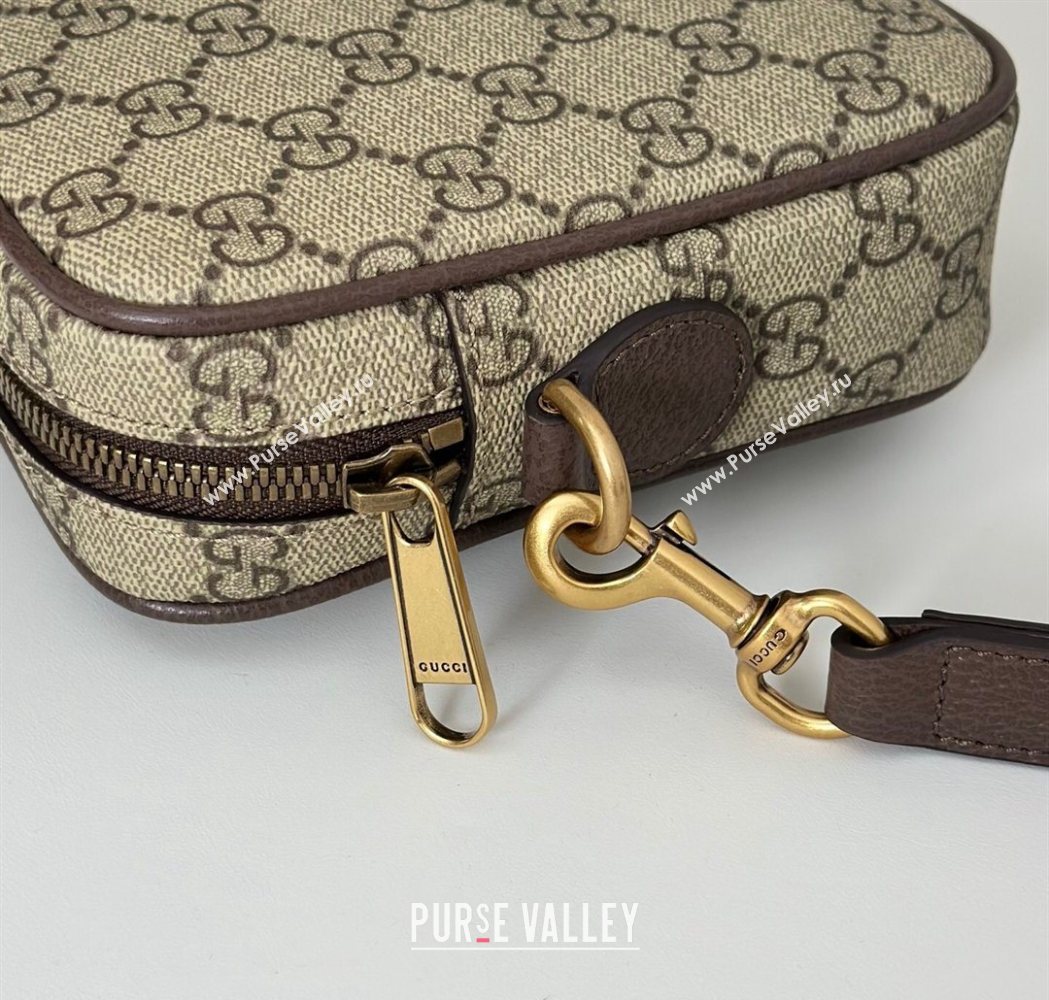 Gucci Mens Ophidia small crossbody bag in gg canvas Beige/Brown 2025 839155 (DLH-251124132)