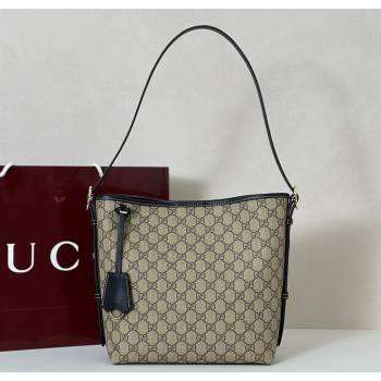 Gucci GG Canvas Emblem small shoulder bag Beige/Black 2025 848881 (DLH-251124133)