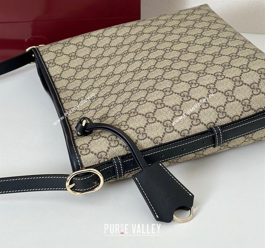 Gucci GG Canvas Emblem small shoulder bag Beige/Black 2025 848881 (DLH-251124133)