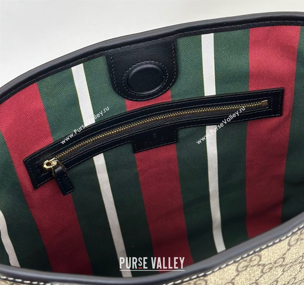 Gucci GG Canvas Emblem small shoulder bag Beige/Black 2025 848881 (DLH-251124133)