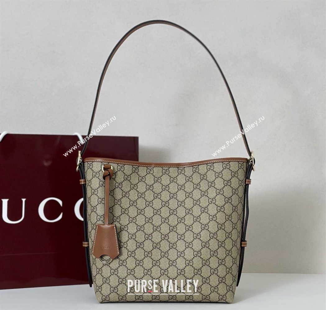 Gucci GG Canvas Emblem small shoulder bag Beige/Brown 2025 848881 (DLH-251124134)